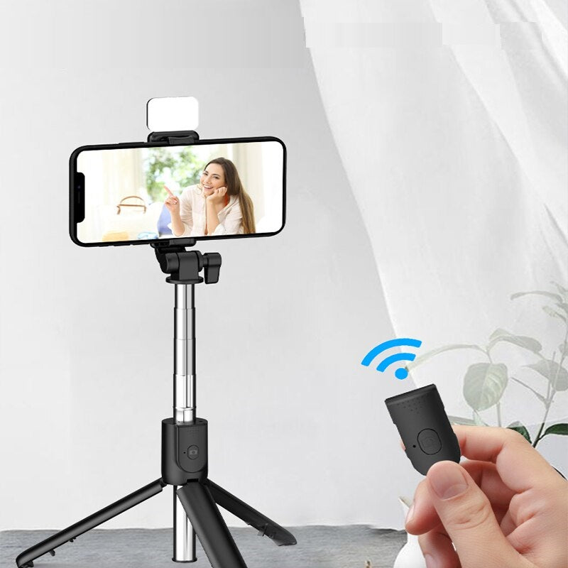 4in1 R1S Wireless Selfie Stick Tripod with Blueooth Remote 70CM Height for Photography Traveling Videography