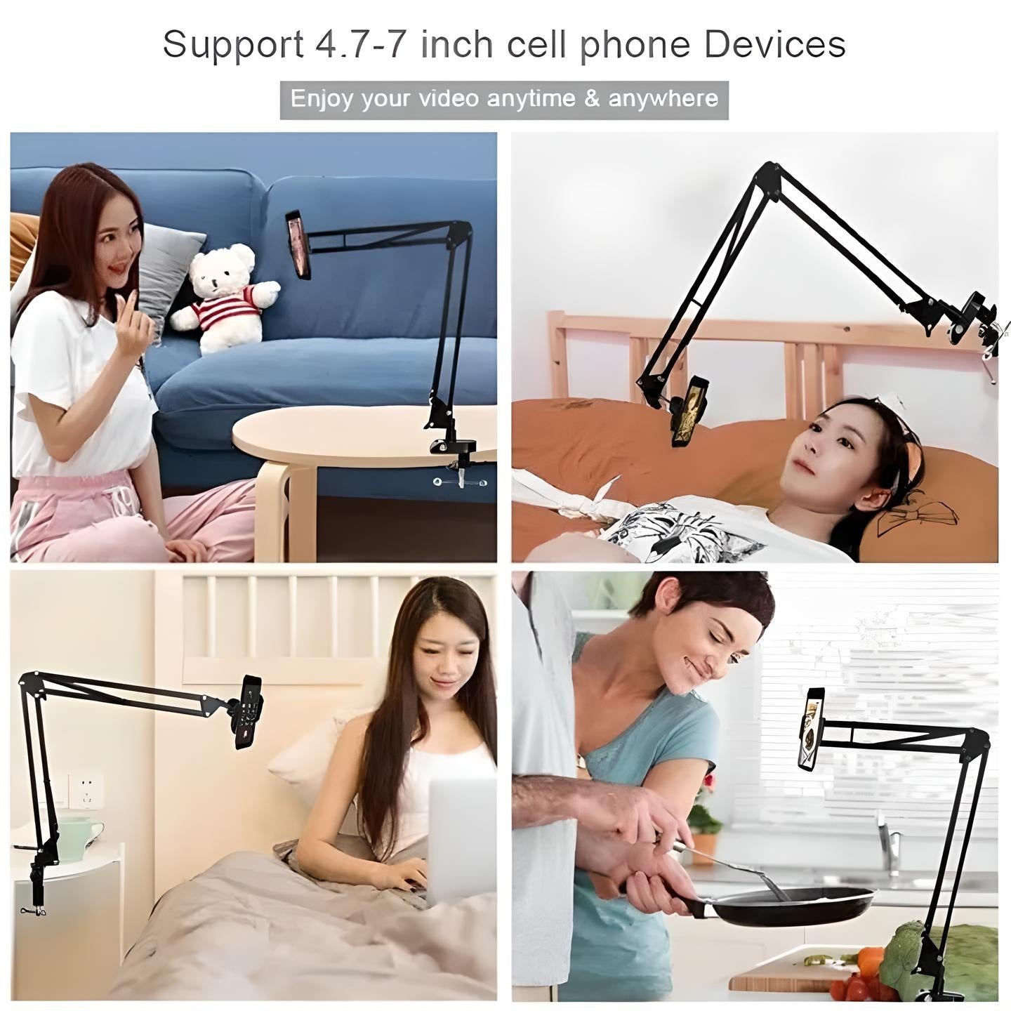 Overhead Scissor Arm Stand for Vlogging Sketching Overhead Videos Live Broadcasting and Podcast Tiktok Live Instagram Live Facebook Live360 Rotatable