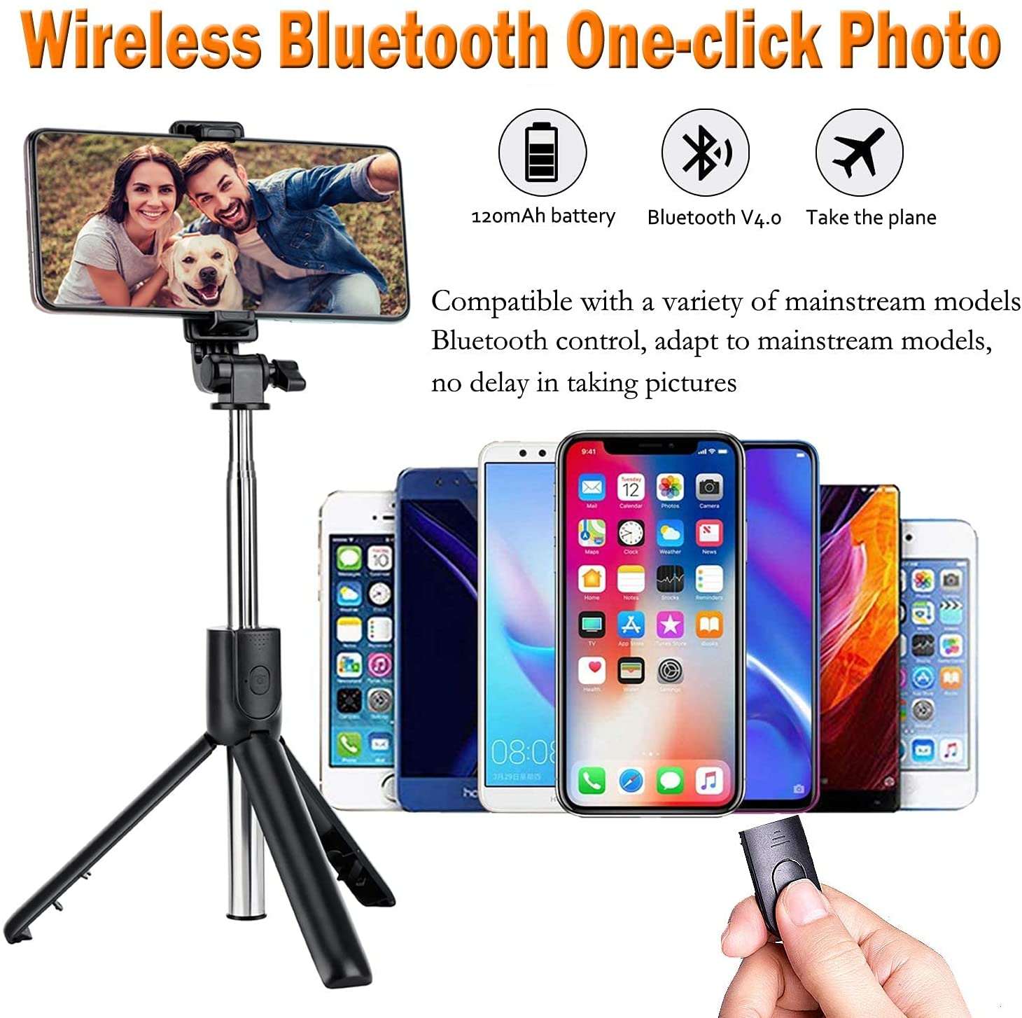 3in1 R1 Selfie Stick Tripod with bluetooth Remote for Vlogging Traveling Photography Videography 70CM Height