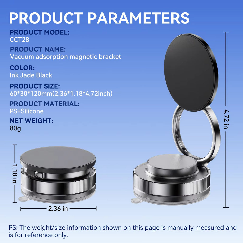 Vaccum Suction Magnetic Car Mobile Holder Mobile Stand Tablet Holder Stand Base 360 Rotatable Adjustable Foldable Cell Phone Holder Desktop Phone Holder for Mobile Rotatable Tablet Holder Stable Table Stand Homes Telescopic Folding Stable Stand Anti Fall